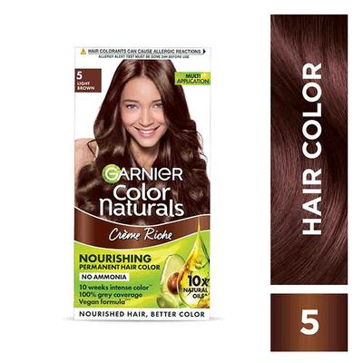 Garnier Color Naturals Creme Hair Color, Shade 5 Light Brown 105.6 Gm - Crème