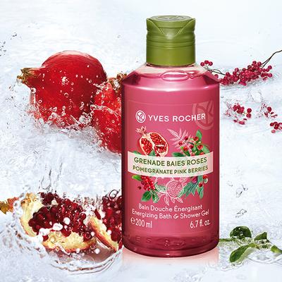 Yves Rocher Pomegranate Pink Berries Energizing Bath & Shower Gel 200 ml - Shower Gels & Body Wash