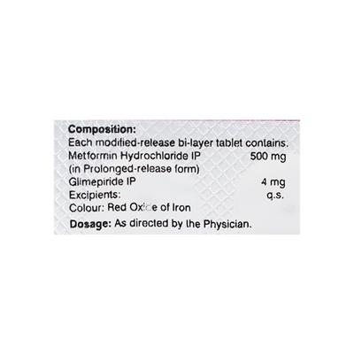 GLIMIPREX MF 4/500 Tablet 10's - Diabetes-Ant