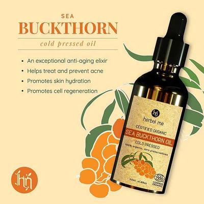 HM Herbal Me 100% Organic Sea Buckthorn Oil 50ml - Essential Oils