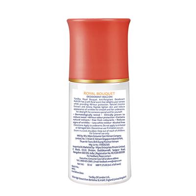 Yardley London Anti Perspirant Deodorant Roll-On - Royal Bouquet 50 ml - Men Deodorants/Roll-Ons