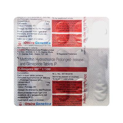 GLIMIPREX MF 1/500 Tablet 15's - Diabetes-Ant