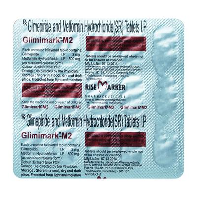 GLIMIMARK M 2mg Tablet 15's - Diabetes-Ant
