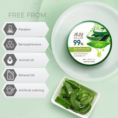 The Face Shop Jeju Aloe 95% Fresh Soothing Gel 300 ml - Face Gels