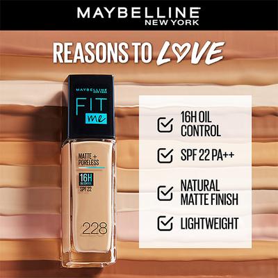 Maybelline New York Fit Me Matte + Poreless Liquid Foundation 16h Oil Control SPF 22 - 127 Golden Honey 30 ml - Foundation
