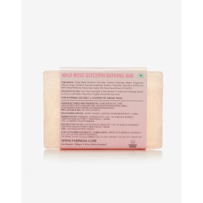 Fabessentials Wild Rose Glycerin Bathing Bar 100 gm - Soaps
