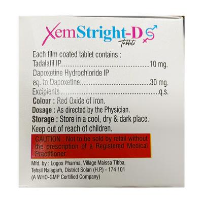 XEMSTRIGHT D Tablet 4's - Impotence/Erectile Dysfunction (Ed)