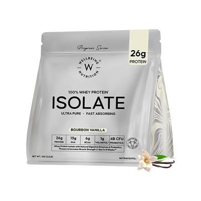 Wellbeing Nutrition 100% Whey Protein Isolate Ultra Pure Fast Absorbing - Bourbon Vanilla 1 kg - Whey Proteins