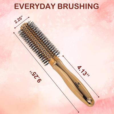 Bronson Professional Golden Round Hair Brush for Adding Quick Curls, Volume and Waves in Hair 1's - Hair Brushes