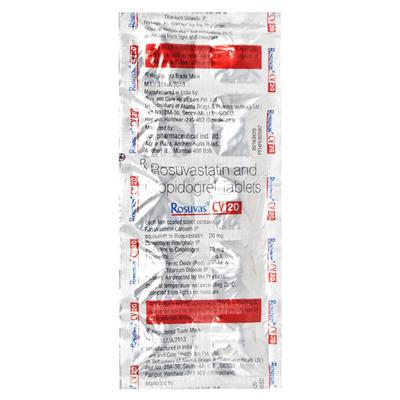 ROSUVAS CV 20 Tablet 10's - High Cholesterol-Dys