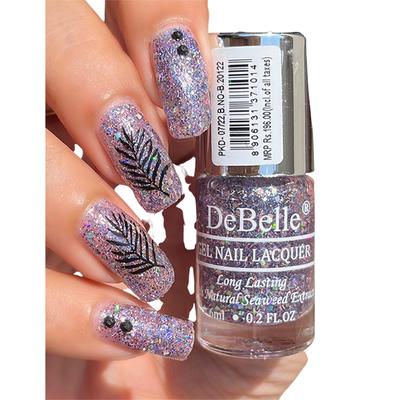 DeBelle Gel Nail Lacquer Tatiana Tassles (Clear Light Purple with Chunky Glitter) 6 ml - Nail Polish