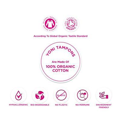 Yoni Organic Cotton Tampons - Light 16's - Tampons