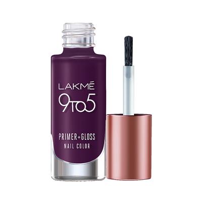 Lakme 9To5 Primer + Gloss Nail Colour Purple Haze 6 Ml - Nail Polish