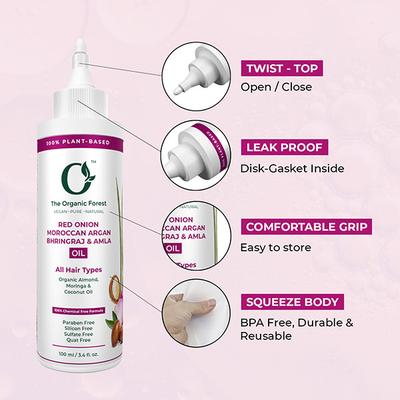 Organic Forest 100% VEGAN Best Hair Oil for Hair Growth, Re-Growth and Hair Fall Control Oil (Blend of Blends) 100 ml - Hair Oils