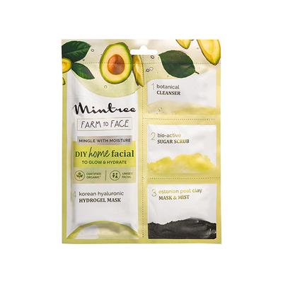 Mintree Certified Organic 5-Step DIY Hydrogel Home Facial (Avocado) To Glow and Hydrate 53 gm - Sheet Masks
