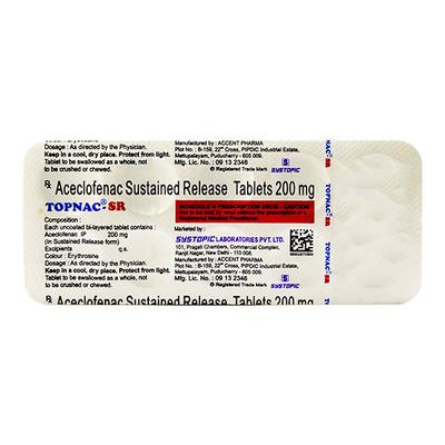 Topnac SR 200mg Tablet 10'S - Pain relief-Nsa