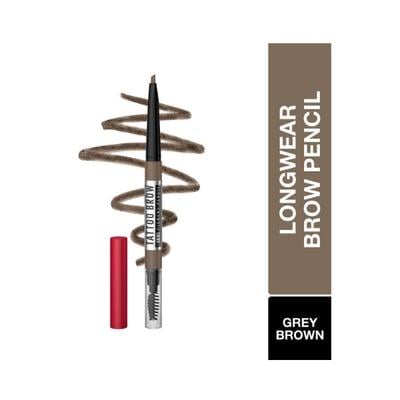 Maybelline New York Tattoo Brow 36 Hr Brow Pencil Grey Brown Waterproof Eyebrow Pencil with Precision Tip 0.25 gm - Eyebrow Pencils & Enhancers