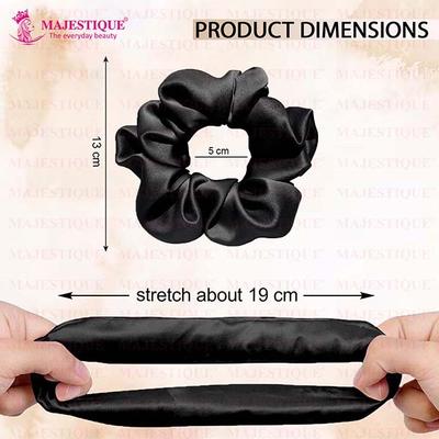 Majestique Satin Silk Scrunchies Ponytail Holder Hair Accessories Hair Ties For Women and Girl Best Gift - Multicolor 4's - Hair Clips/Bands