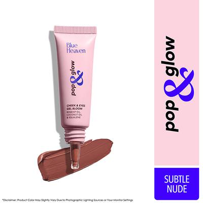 Blue Heaven Pop and Glow Cheek and Eyes Gel Bloom Blush, Subtle Nude 12 ml - Blushes