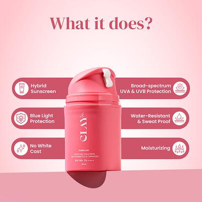 Sunglaze Sunscreen With No White Cast 50ml - Face Sunscreen