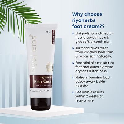 Riyo Herbs Nourishing Foot Cream with Pure Essential Oils 75 gm - Foot Creams & Lotions