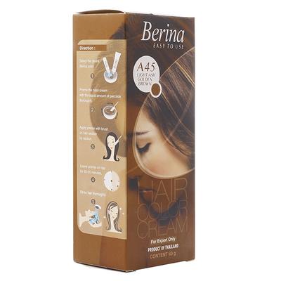 Berina A45 Light Ash Golden Brown Hair Color Cream 60 gm - Crème