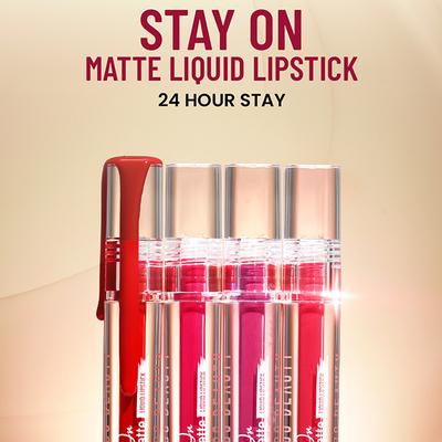 Swiss Beauty Stay On Matte Liquid Lipstick-Modest Red 2 gm - Liquid Lipsticks