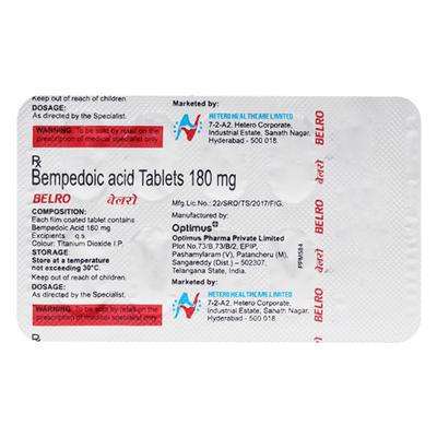 BELRO 180 Tablet 10's - High Cholesterol-Dys