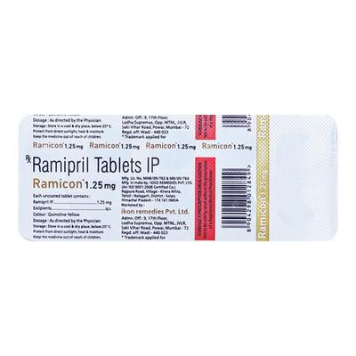 RAMICON 1.25 Tablet 10's - Hypertension-ACE