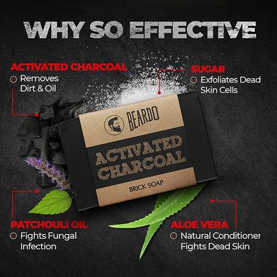 Beardo Brick Soap - Activated Charcoal 125 gm - Soaps