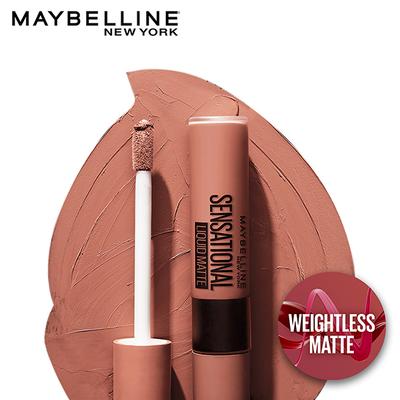 Maybelline New York Color Sensational Liquid Matte Lipstick, NU01 Bare It All 7ml - Lipsticks