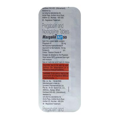 MAXGALIN NT 50 Tablet 10's - Neuropathic Pain-Dru