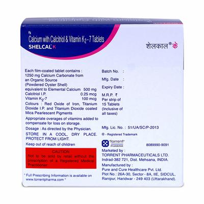 Shelcal K Tablet 15'S - Osteoporosis-Age