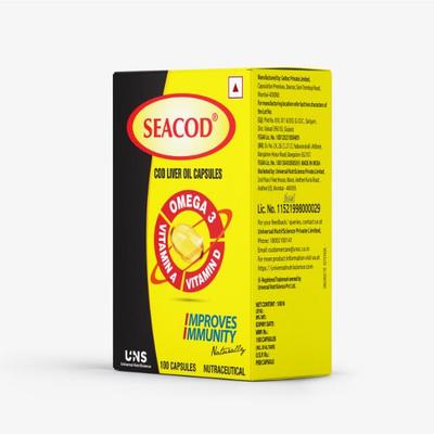 Seacod Cod Liver Oil Capsules 100's - Omega Fish Oil Fatty Acids