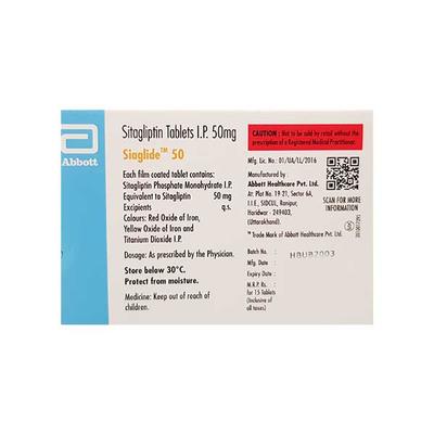 SIAGLIDE 50 Tablet 15's - Diabetes-Ant