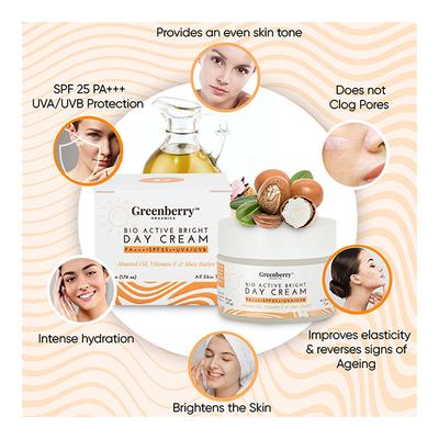 Greenberry Organics Bio Active Bright Day Cream 50 gm - Day Cream