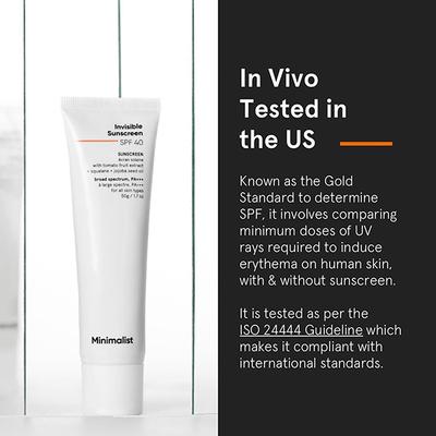 Minimalist Invisible Sunscreen Spf 40+ Pa +++ With Tomato Fruit Extract 50 gm - Face Sunscreen
