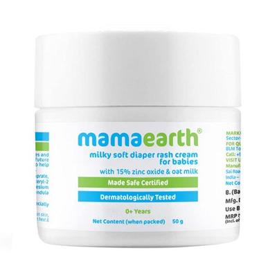 Mamaearth Milky Soft Diaper Rash Cream for Babies with 15% Zinc Oxide & Oat Milk 0+ Year 50gm - Creams, Lotions & Oils