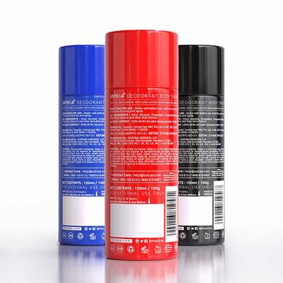 Deodorant Body Spray- RED, BLACK, BLUE - Set of 3 450 ml - Deodorants/Roll-Ons