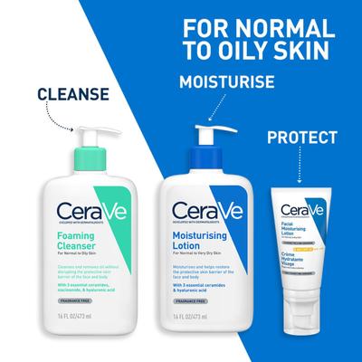 CeraVe Foaming Cleanser For Normal To Oily Skin 473 ml - Face Wash & Cleansers