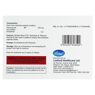 ITROSTRED 100 Capsule 10's - Fungal Infections-Anf