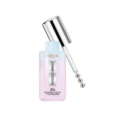Loreal Paris Glycolic Bright Dark Circle Eye Serum with 3% (Glycolic + VIT CG + Niacinamide) 20 ml - Face Gels