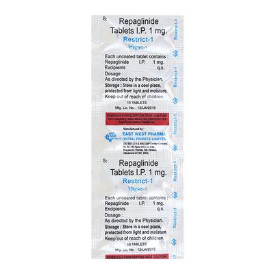 Restrict 1mg Tablet 10'S - Diabetes-Ant