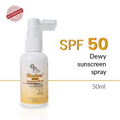 Fixderma Shadow Dewy Sunscreen SPF 50 Spray PA+++ for UVA and UVB Protection 50 ml - Body Sunscreen