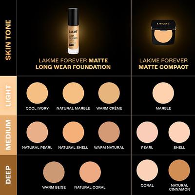 Lakme Forever Matte Longwear Foundation, Natural Shell 25 ml - Foundation