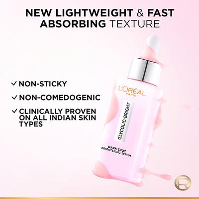 L'Oreal Paris Glycolic Bright Instant Glowing Serum 8% Glycolic Acid 30 ml - Under Eye Creams & Serums