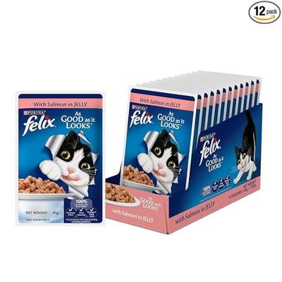 Nestle Purina Felix With Salmon Cat Food Pouch 85 g - Petfood