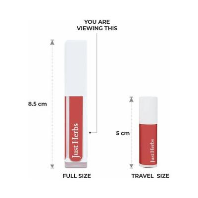 Just Herbs Ayurvedic Matte Liquid Lipstick with Long Lasting, Hydrating, Peony Pink 2ml - Liquid Lipsticks