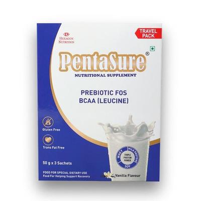 PentaSure Nutritional Supplement Powder - Vanilla Flavour (Travel Pack Sachet of 3 x 50 gm) - Daily Health Drinks