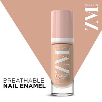 Zayn & Myza Breathable Nail Enamel With Raspberry & Almond Oil, Almond Latte 6 ml - Nail Polish
